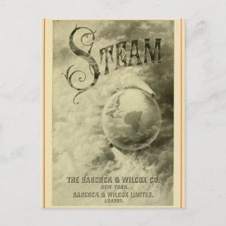 Postal El vapor corre el mundo en 1904