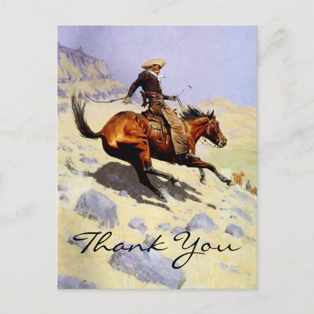 Postal El vaquero de Remington (Anverso)