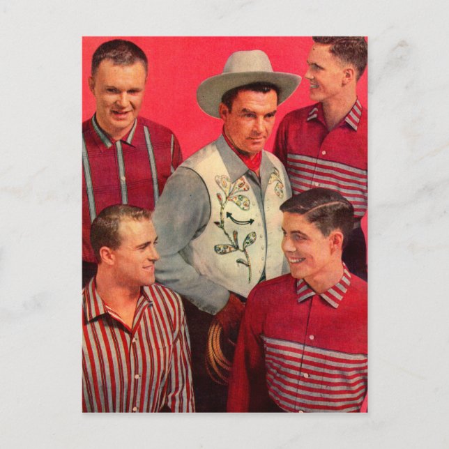 Postal El vaquero Paw y sus muchachos de los años 50 (Anverso)