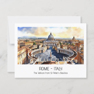 Postal El Vaticano de la acuarela de St Peters
