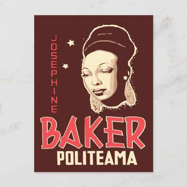 Postal El vector Art Josephine Baker en el Politeama (Anverso)