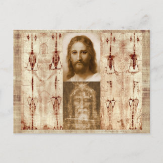 Postal El velo de Jesucristo de Turín
