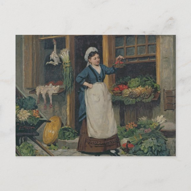 Postal El vendedor de frutas (Anverso)