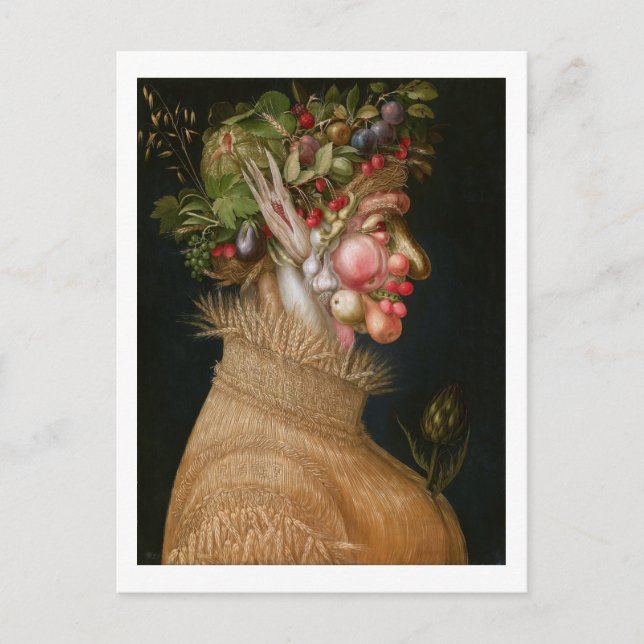 Postal El verano, Arcimboldo (Anverso)