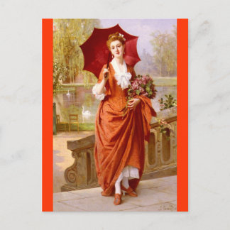 Postal El vestido rojo - Caraud
