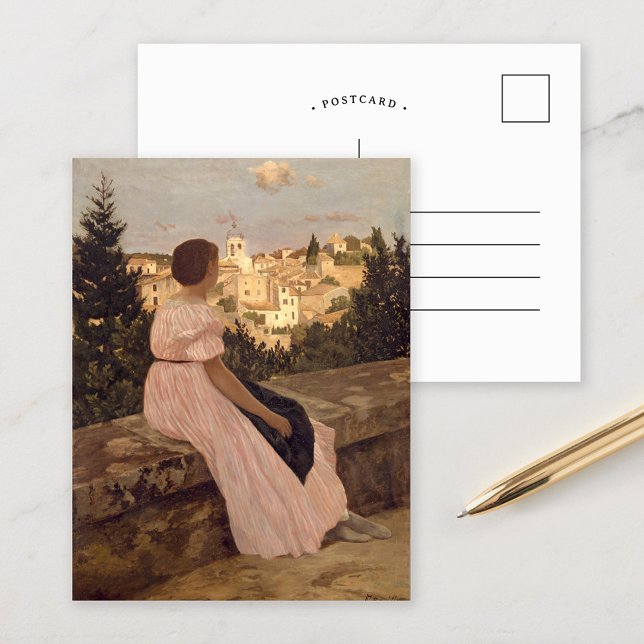 Postal El Vestido Rosa | Fré dé ric Bazille (Subido por el creador)