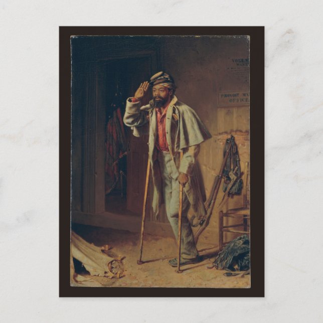 Postal El veterano, la madera - la guerra civil en África (Anverso)