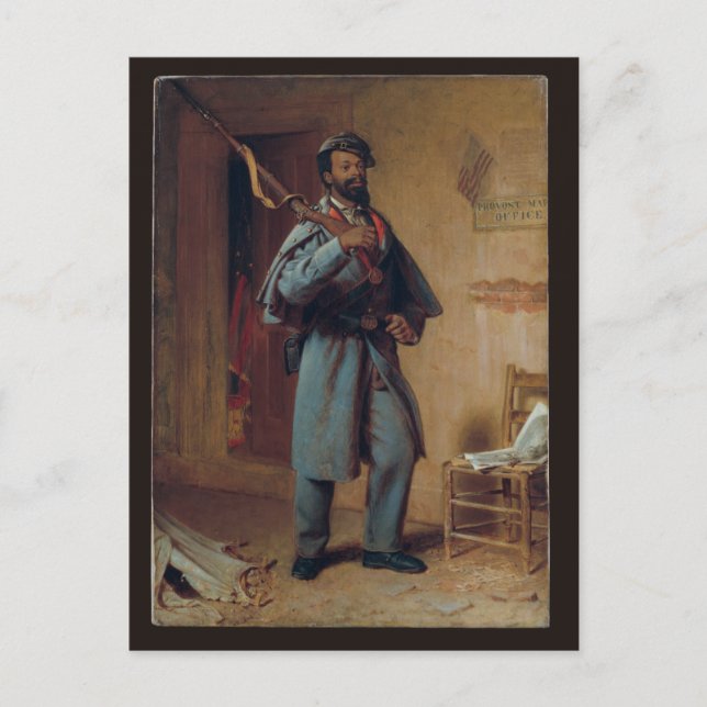 Postal El veterano, la madera - la guerra civil en África (Anverso)