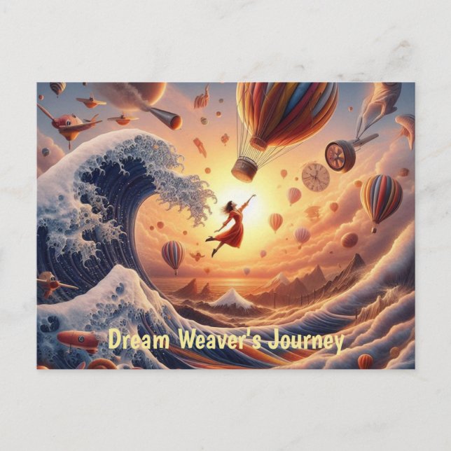 Postal El viaje de Dream Weaver: globos de aire caliente (Anverso)