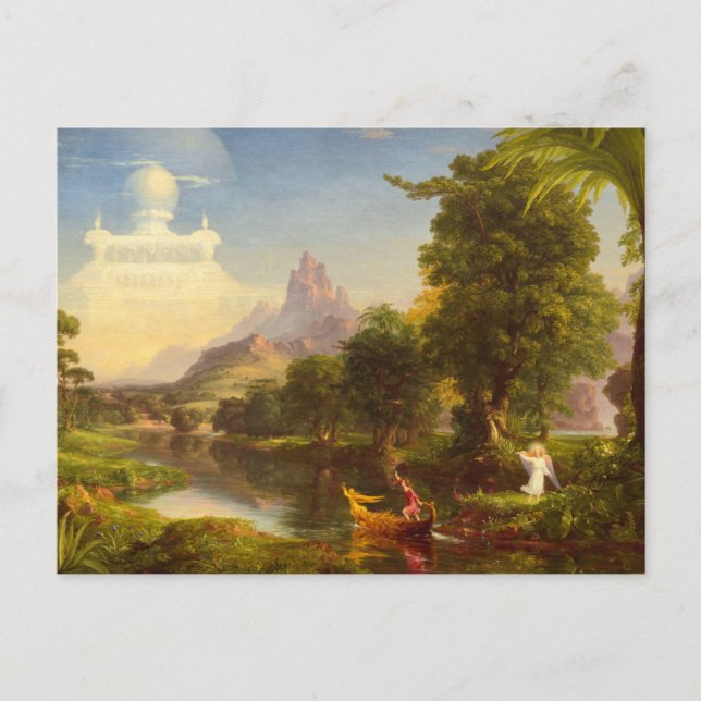 Postal El viaje de la vida, la juventud de Thomas Cole (Anverso)
