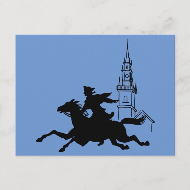 Postal El viaje de Paul Revere (Anverso)