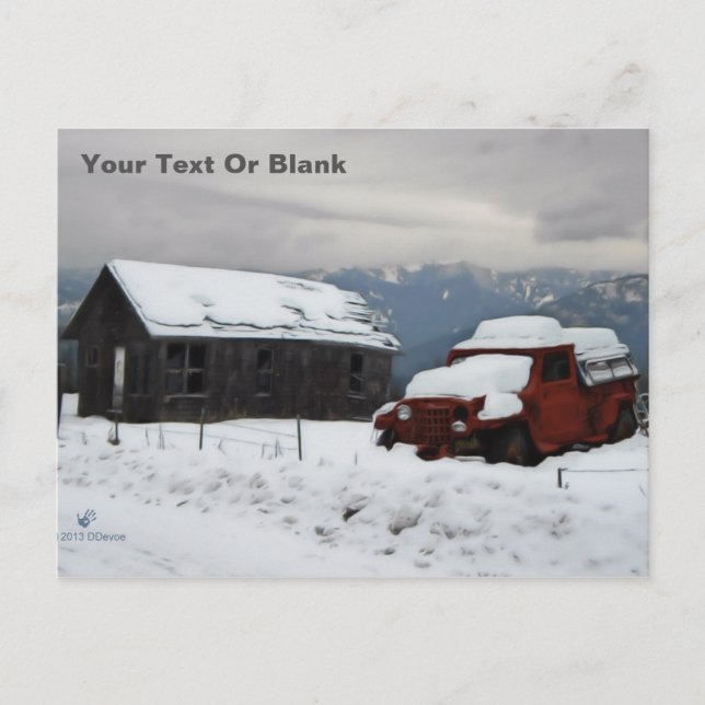 Postal El viejo Camión Rojo (Anverso)