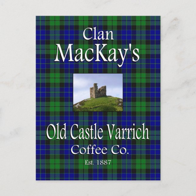 Postal El viejo castillo de Clan MacKay, Varrich Coffee C (Anverso)