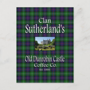 Postal El viejo Dunrobin Castle Coffee Co. de Clan Suther