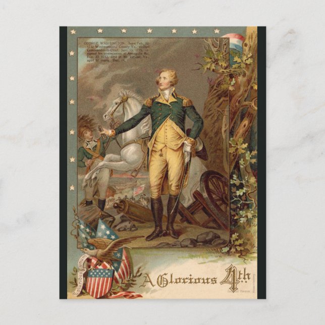 Postal El viejo George Washington A Glorioso Cuarto (Anverso)