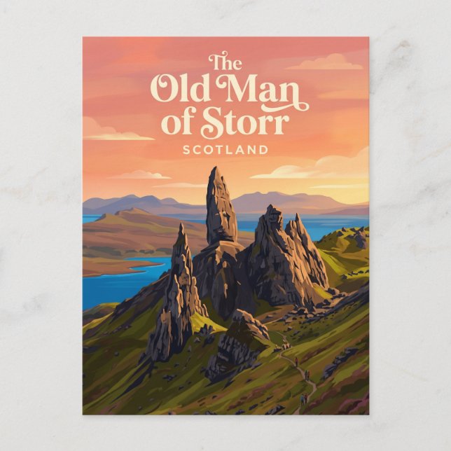 Postal El viejo hombre de Storr Escocia (Anverso)