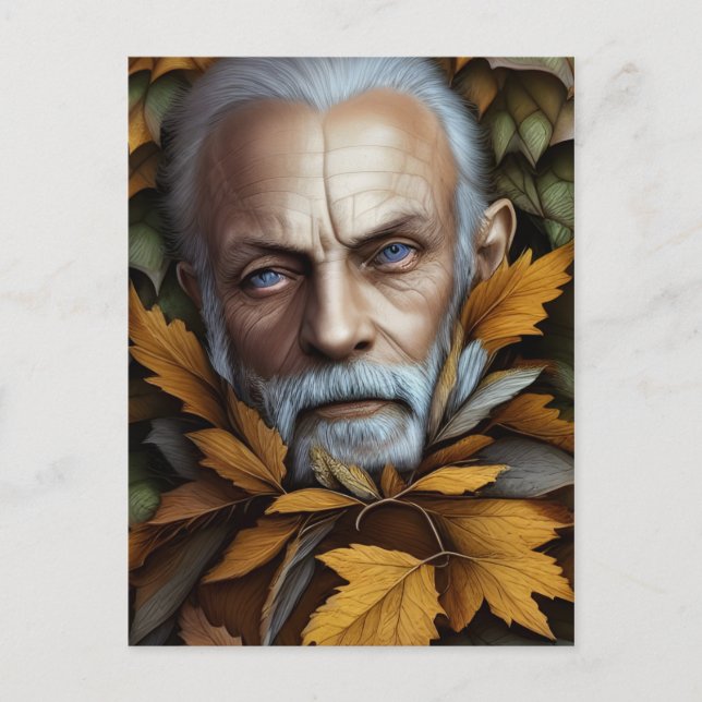 Postal El viejo hombre del otoño deja el arte digital (Anverso)