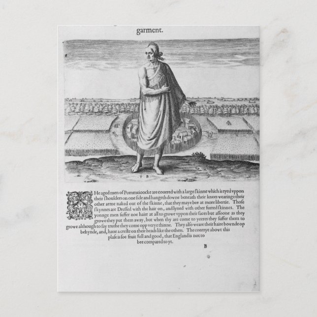 Postal El viejo indio con sus vestimentas de invierno (Anverso)