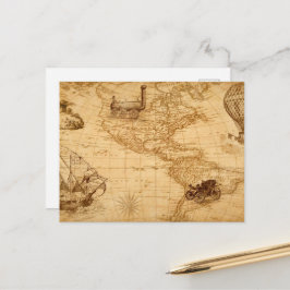 Postal El viejo mapa de los estados unidos