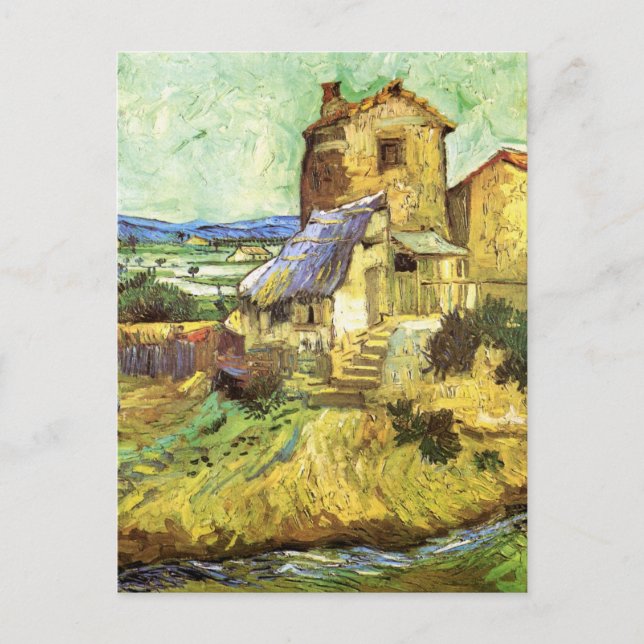 Postal El viejo molino de Vincent van Gogh (Anverso)
