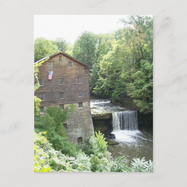 Postal El viejo molino en Lanterman's Falls (Anverso)