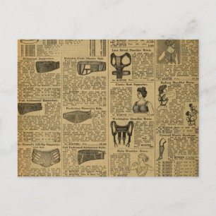 Postal El viejo periódico publicitario de la casa de atrá