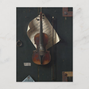 Postal El viejo violín de William Michael Harnett