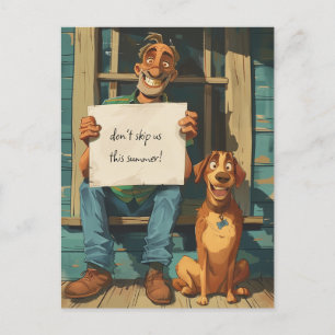 Postal El viejo y su perro