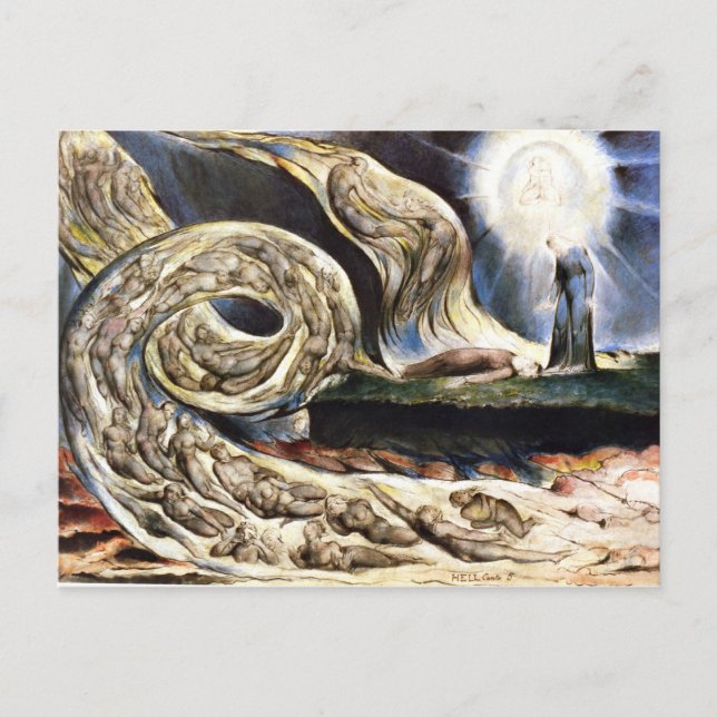 Postal El viento suave de los amantes, William Blake (Anverso)