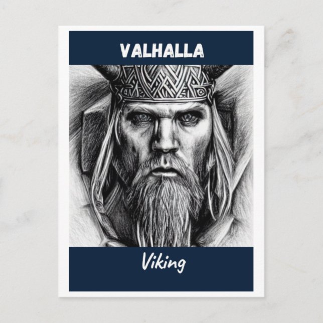 Postal El viking de Valhalla (Anverso)