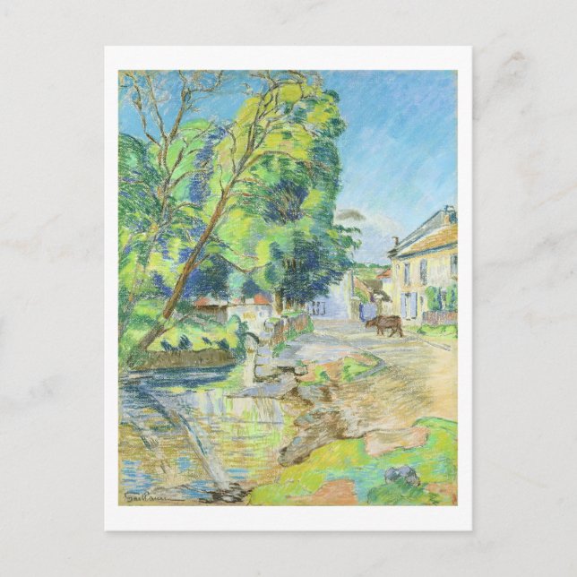 Postal El Village (pastel sobre papel) (Anverso)