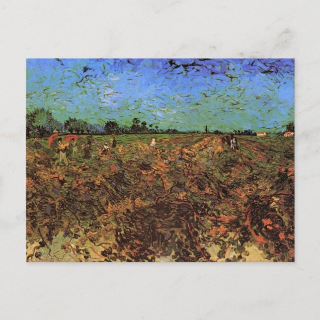 Postal El viñedo verde de Vincent van Gogh (Anverso)