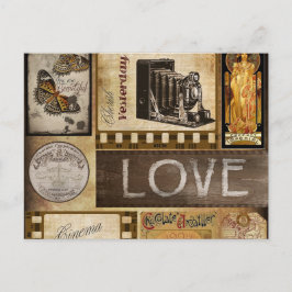 Postal El vintage ama ayer el chocolate del cine de la