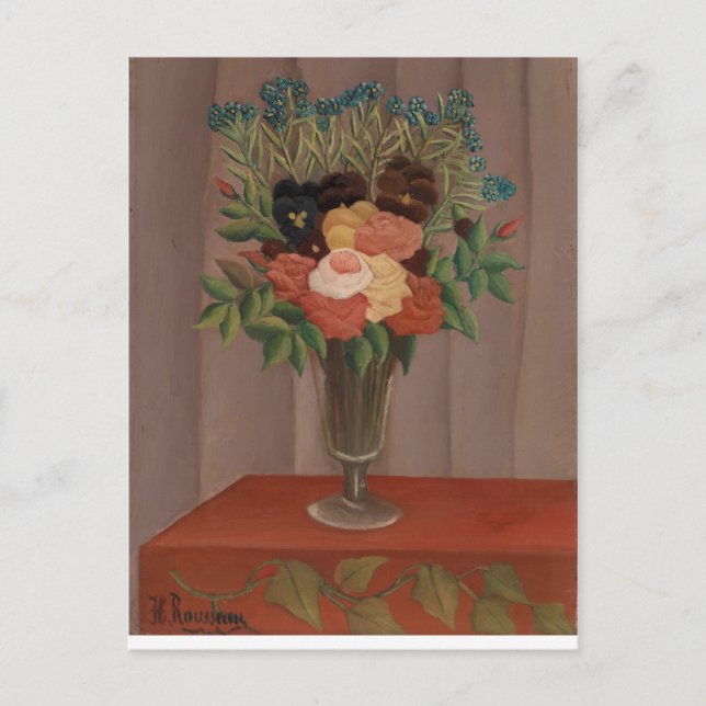 Postal El vintage Henri Rousseau Bouquet (Anverso)
