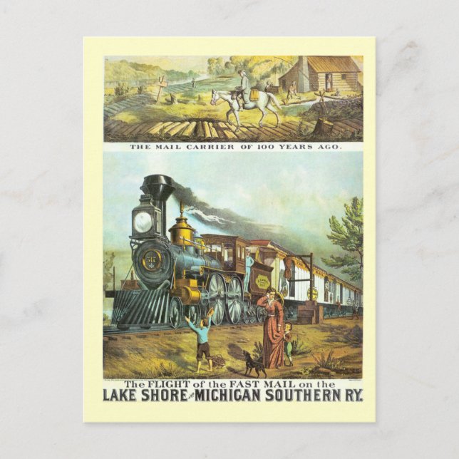 Postal El vuelo del correo rápido (Anverso)