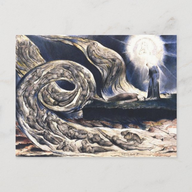 Postal El Whirlwind de William Blake Lovers ilustra el in (Anverso)