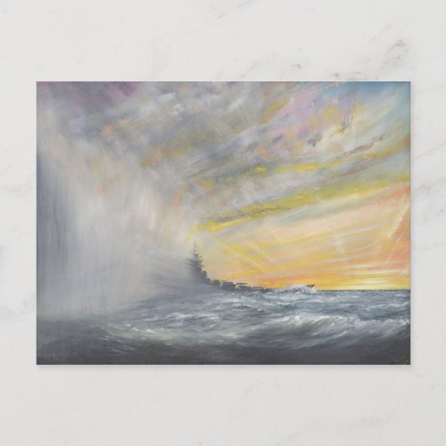 Postal El Yamato emerge del tifón del Pacífico 1944 2010 (Anverso)