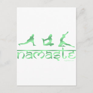 Postal El yoga de Namaste es verde