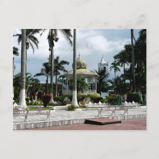 Postal El zócalo en Tlacotalpan, Veracruz México (Anverso)