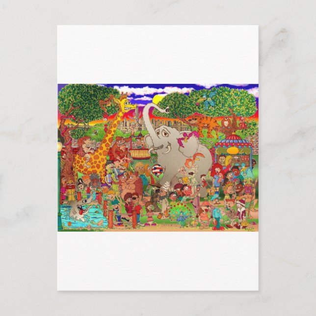 Postal El zoológico del Bronx desquiciado (Anverso)
