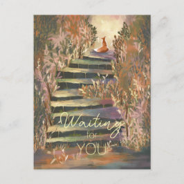 Postal El zorro en el jardín encantado personalizable