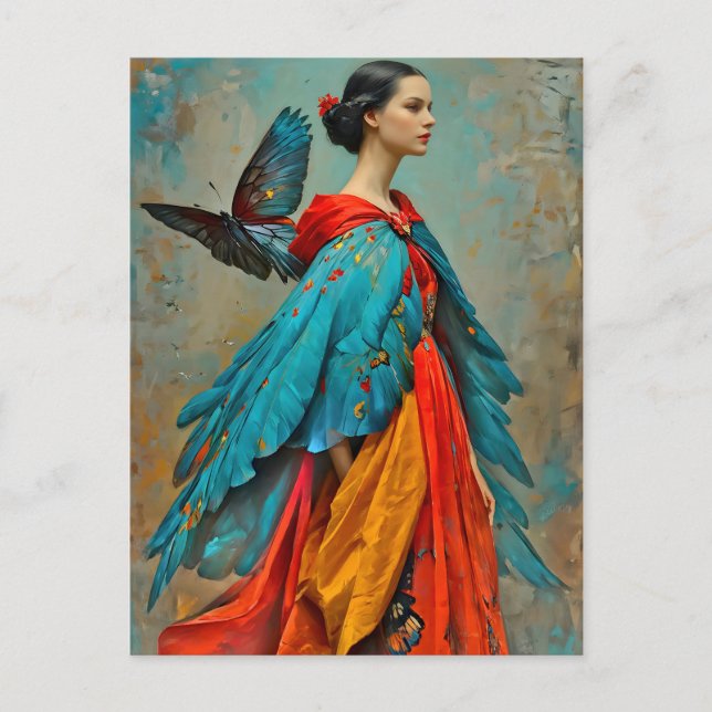 Postal "Elaris" - Las plumas de volverse (Anverso)