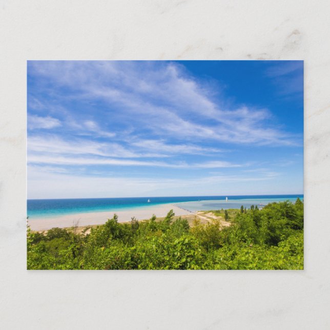 Postal Elberta Beach Overview, Michigan (Anverso)