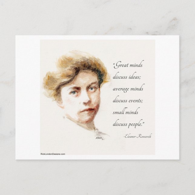 Postal Eleanor Roosevelt Grandes Mentes Cita (Anverso)