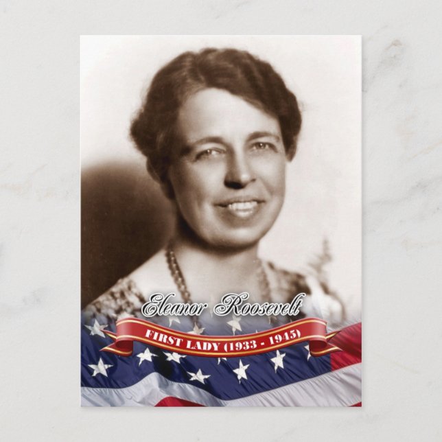 Postal Eleanor Roosevelt, Primera Dama de Estados Unidos (Anverso)