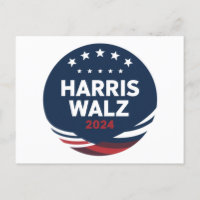 Elección de botón retro para demócratas Harris Wal