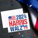 Postal Elección de burro por parte de Harris Walz, demócr<br><div class="desc">Postal de 2024 Harris Walz con la bandera estadounidense y el burro demócrata en rojo,  blanco y azul. Votar por Kamala Harris y Tim Walz para presidente y vicepresidente como candidatos fiestas democráticos. Guay,  diseño patriótico.</div>