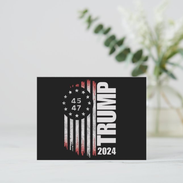 Postal Elección de Donald Trump 2024 45 47 estadounidense (Anverso de pie)