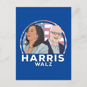Postal Elección de Harris Walz