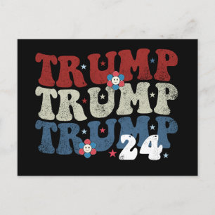 Postal Elección de Trump Retro Groovy 24 2024